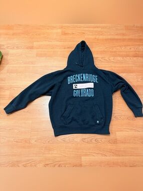 Vtg Outfitter Trading Co Breckenridge Gray Pink Hoodie Sweatshirt Pullover Sz L